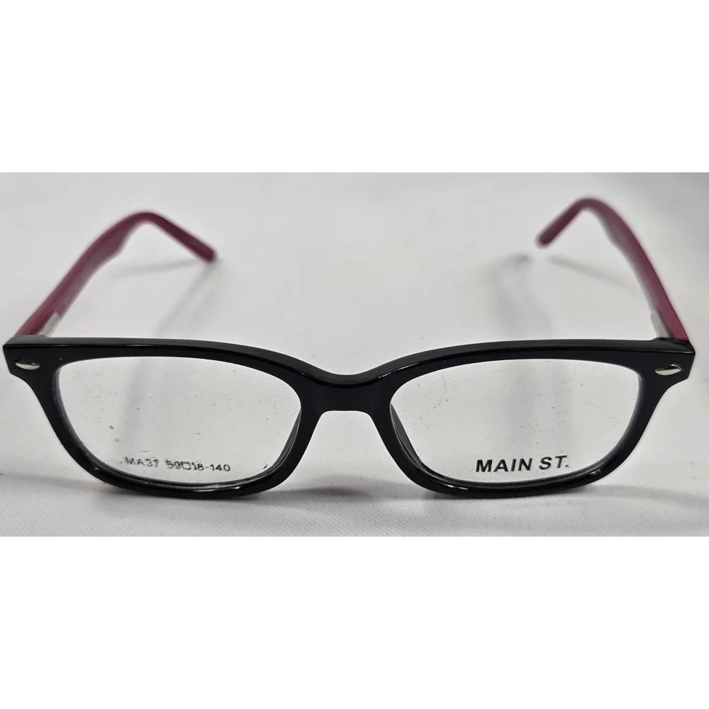 Main St. Eyeglasses Frames Black‎ Purple Italian Design MA37 50-18-140 New